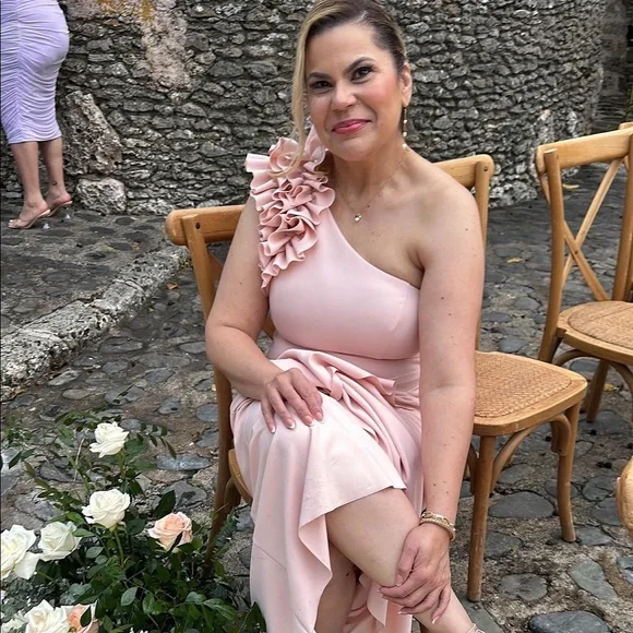 Aqua Dresses Bloomingdales Aqua One Shoulder Ruffle Crepe Gown